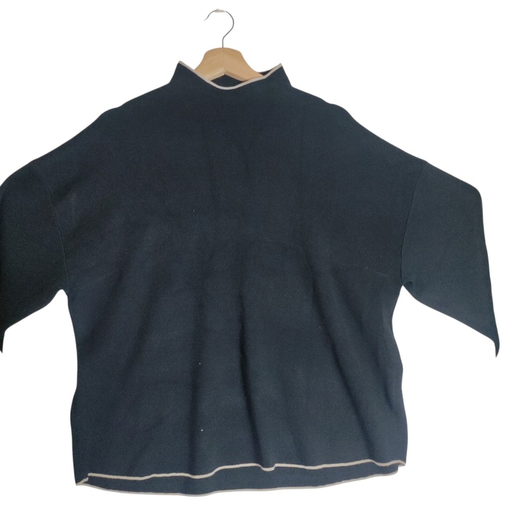 Max‎ Studio Black High Neck Dolman Sleeve Sweater Woman's 1X New